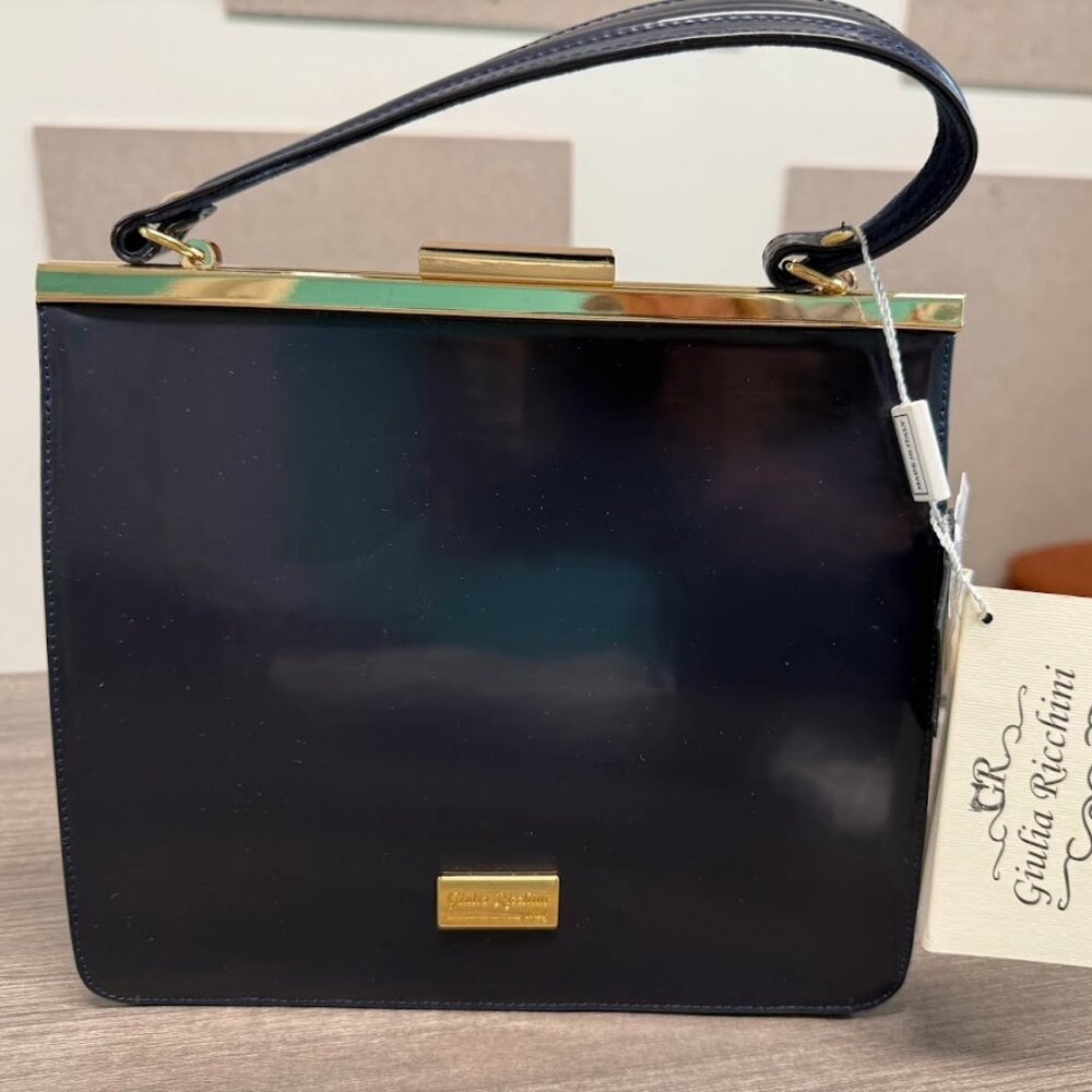 Charity Sale NWT Giulia Ricchini Raffinato Patent Leather Italian Bag + Dust Bag